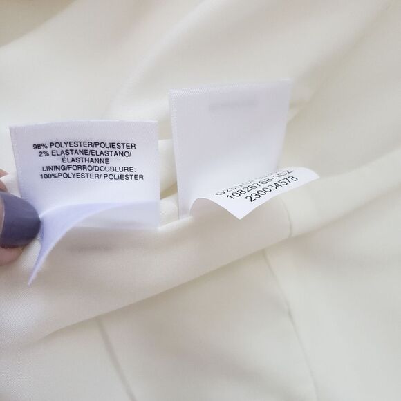 Kasper White Sleeveless Round Neck Sheath Dress Wedding Special Occasion Party - Picture 10 of 10